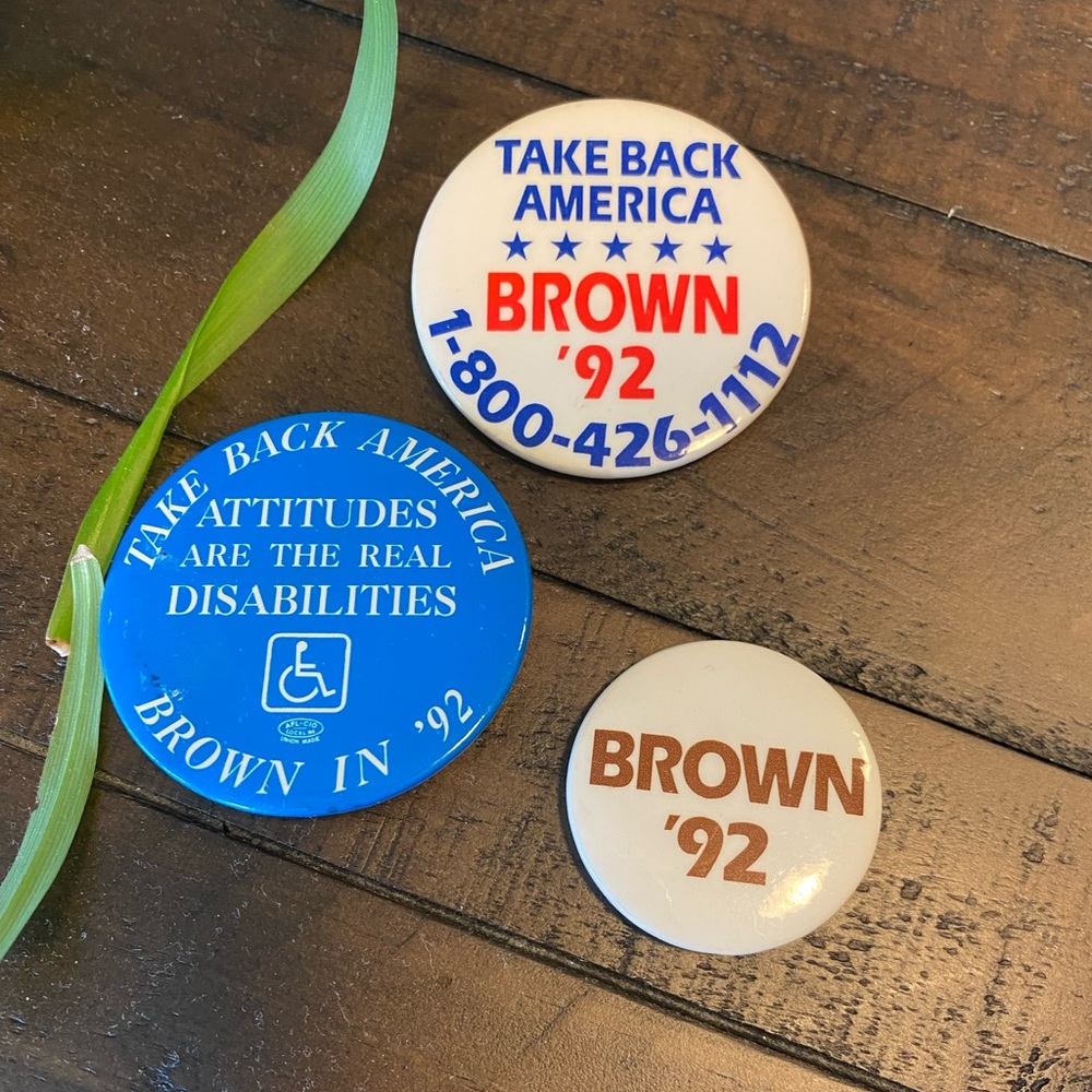 Jerry Brown 1992 campaign buttons